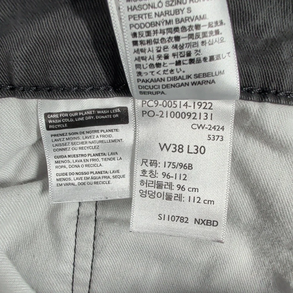 Levi's 514 Jeans Mens 38x30 Straight Leg Gray Cotton Blend Workwear Casual
